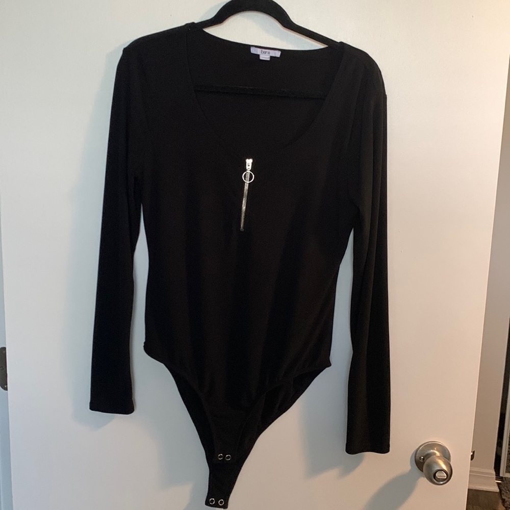 Black Long-Sleeve Bodysuit.